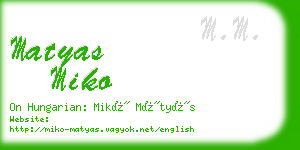 matyas miko business card